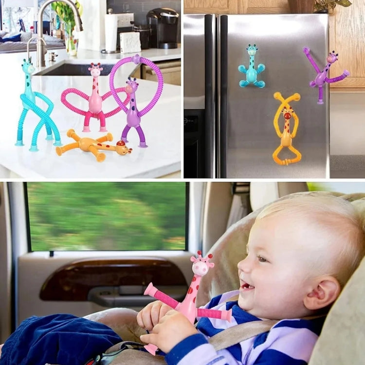 Telescopic Suction Cup Giraffe Funny Hundred Change Children Cartoon Educational Toy