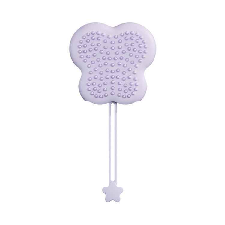 Pet Cleaning And Detangling Comb Cats And Dogs Bathing Brush, Color: Butterfly Purple