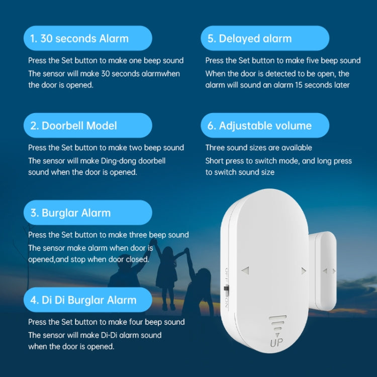 Multifunctional High-decibel Anti-theft Door Window Alarm For Home - English