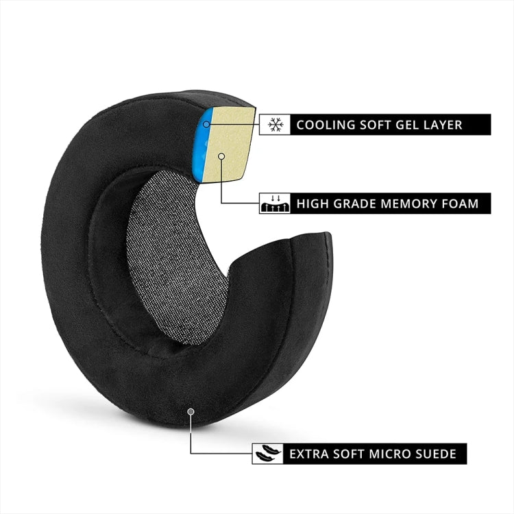 1pair For Alienware AW310H / AW510H Ice Gel Headphone Leather Cover Sponge Cover Earmuffs - Black