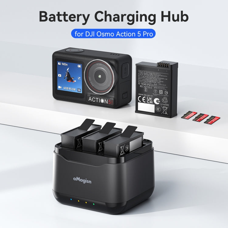 For DJI Osmo 360 / Action 5 Pro AMagisn Battery Charging Holder