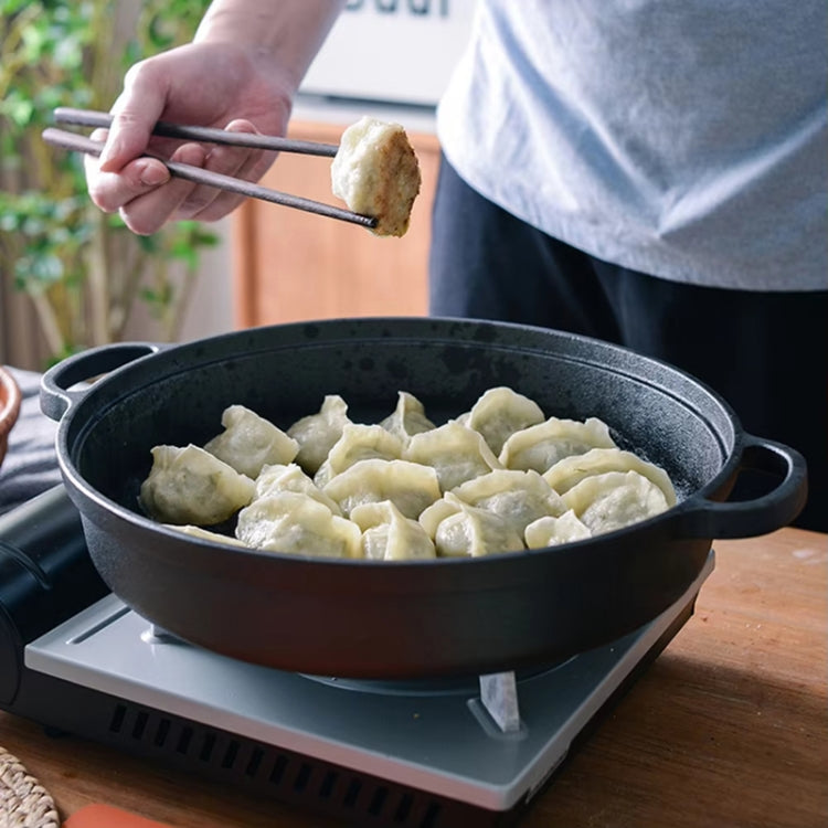 29cm Cast Iron Cooking Pot Wok Nonstick Frying Pan Restaurant Kitchen Skillet Camping Cooker
