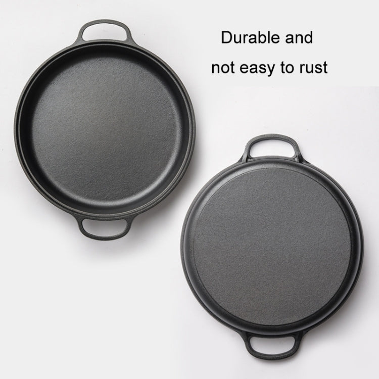 22cm Cast Iron Cooking Pot Wok Nonstick Frying Pan Restaurant Kitchen Skillet Camping Cooker