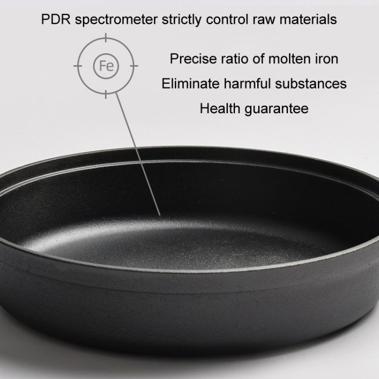 22cm Cast Iron Cooking Pot Wok Nonstick Frying Pan Restaurant Kitchen Skillet Camping Cooker