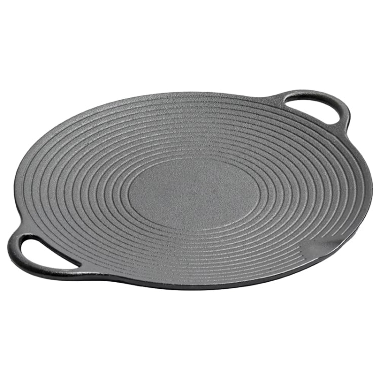 30cm Cast Iron Threaded Grill Pan Outdoor Non-Stick Frying Pan Uncoated Teppanyaki Pot