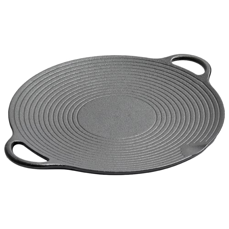 35cm Cast Iron Threaded Grill Pan Outdoor Non-Stick Frying Pan Uncoated Teppanyaki Pot