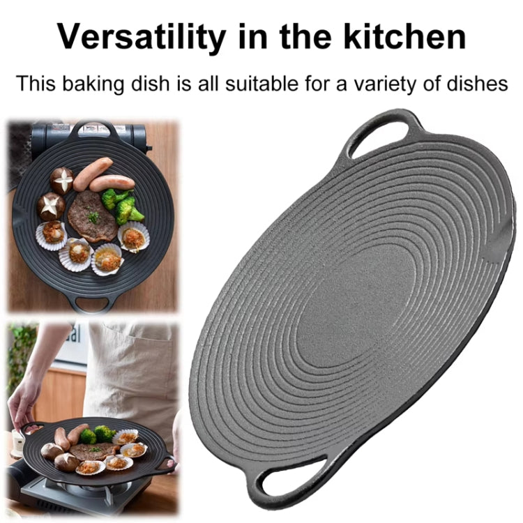 30cm Cast Iron Threaded Grill Pan Outdoor Non-Stick Frying Pan Uncoated Teppanyaki Pot