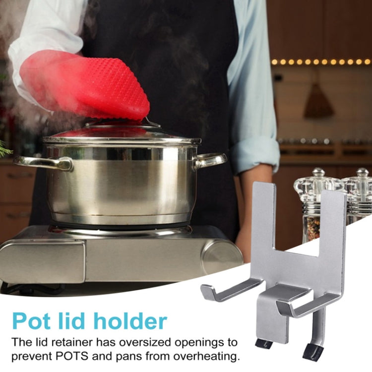Household Stainless Steel Pot Lid Keeper With Silicone Gasket Kitchen Lid Holder - FS-24140