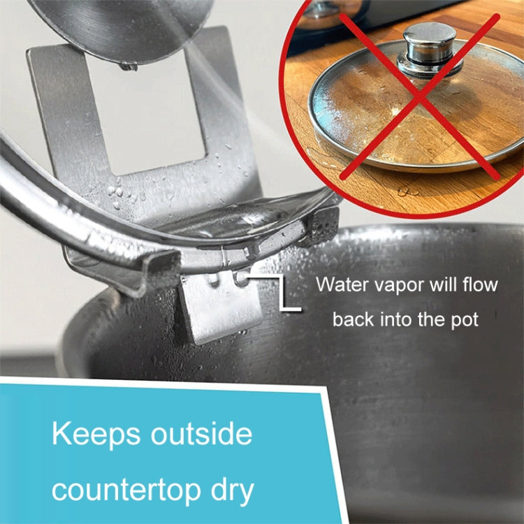 Household Stainless Steel Pot Lid Keeper With Silicone Gasket Kitchen Lid Holder - FS-24140