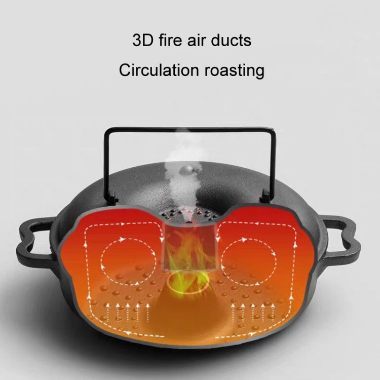 22cm Cast Iron Sukiyaki Pot Roast Sweet Potato Pot Round Barbecue Grill Pan With Lid Turkey Roasting Pan