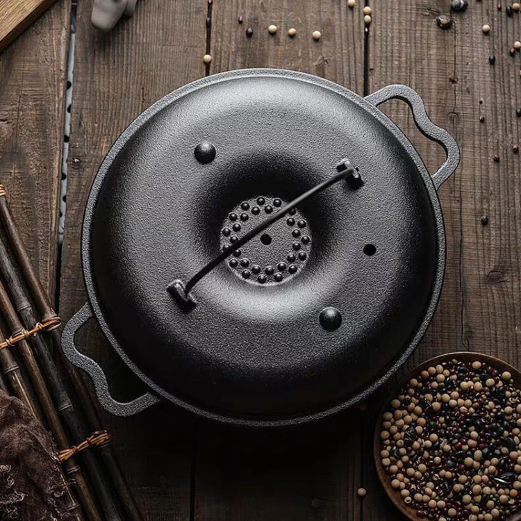 28cm Cast Iron Sukiyaki Pot Roast Sweet Potato Pot Round Barbecue Grill Pan With Lid Turkey Roasting Pan