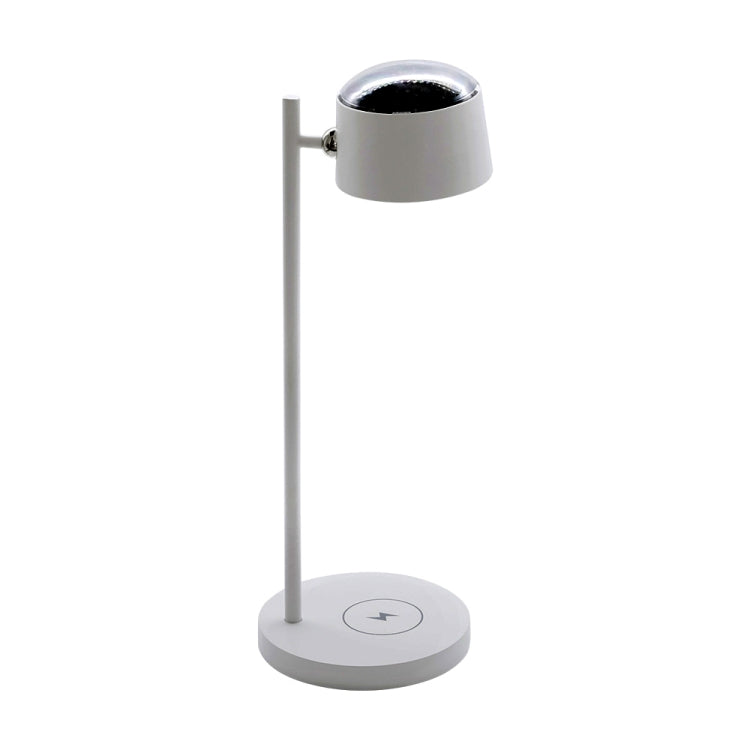 Multifunctional Magnetic LED Smart Projection Desk Lamp with Wireless Charging Function - White