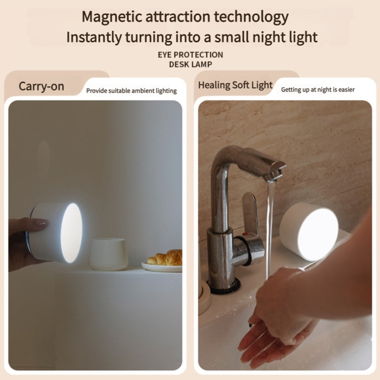 Multifunctional Magnetic LED Smart Projection Desk Lamp with Wireless Charging Function - White