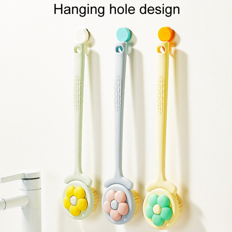 Household Bathroom Long Handle Soft Bristle Flower Shower Brush