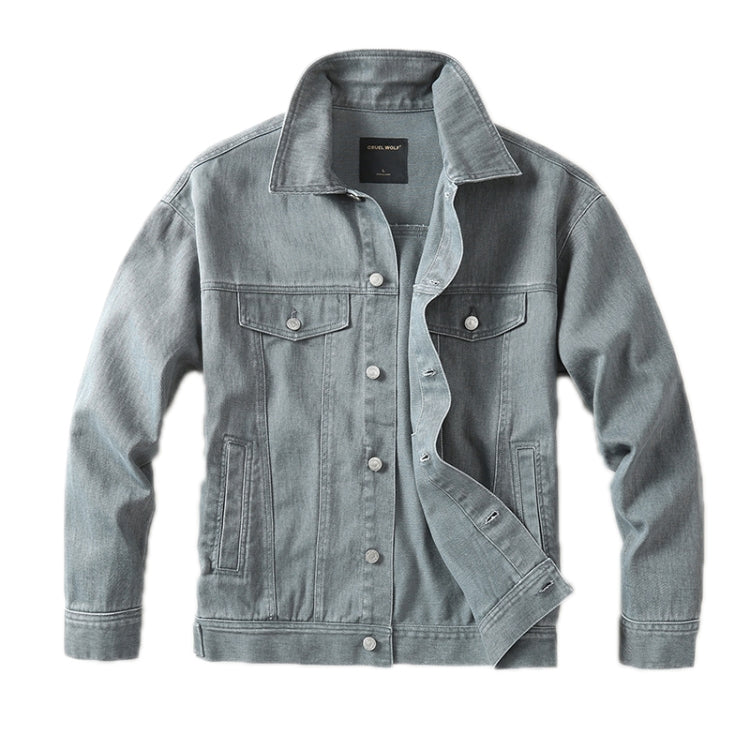 Autumn Winter Retro Denim Jacket Loose Work Jacket, Size: S