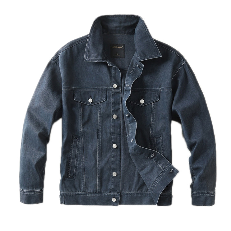 Autumn Winter Retro Denim Jacket Loose Work Jacket, Size: L