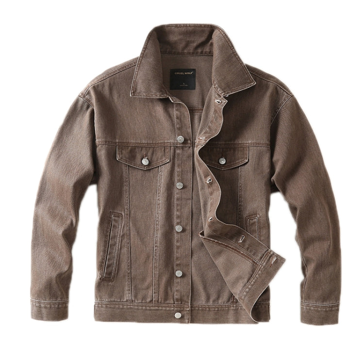 Autumn Winter Retro Denim Jacket Loose Work Jacket, Size: XXL