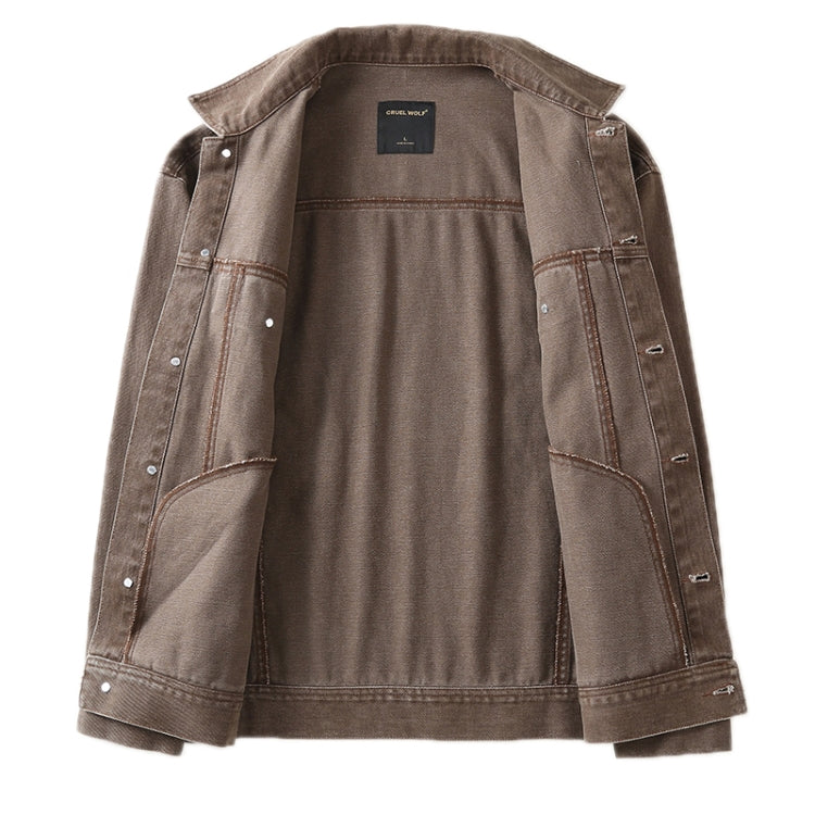 Autumn Winter Retro Denim Jacket Loose Work Jacket, Size: S