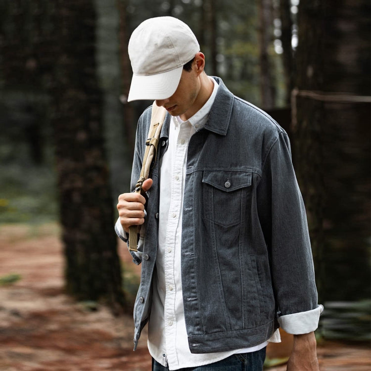 Autumn Winter Retro Denim Jacket Loose Work Jacket, Size: S