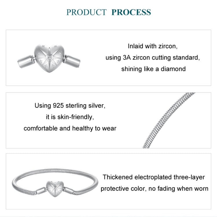 S925 Sterling Silver Star Heart DIY Basic Bracelet