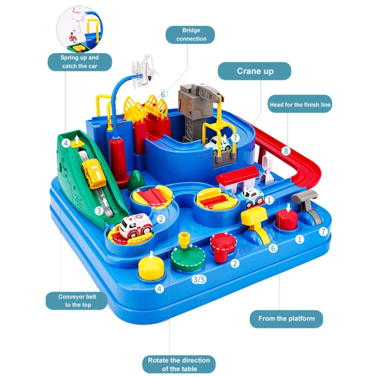 Car Breakthrough Adventure Small Train Track Children Toys Gift, Style: Medium With 3 Car