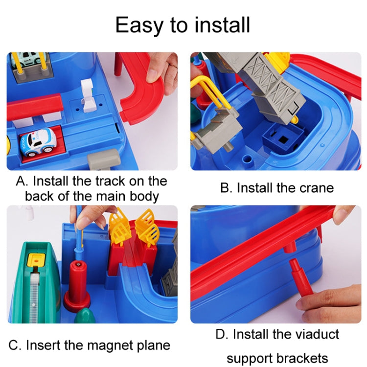 Car Breakthrough Adventure Small Train Track Children Toys Gift, Style: Small With 5 Car