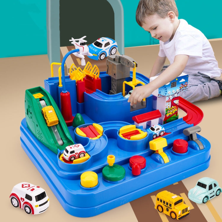 Car Breakthrough Adventure Small Train Track Children Toys Gift, Style: Small With 1 Car
