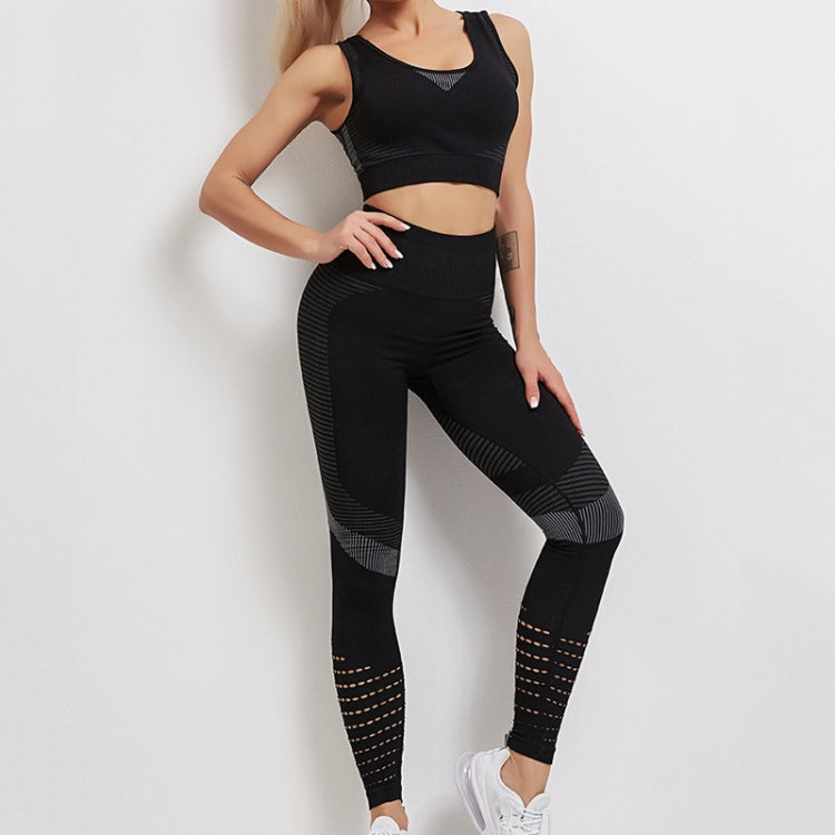 Women Sports Bra and Leggings Two-Piece Set Yoga Wear Fitness Set, Size: S