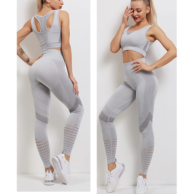 Women Sports Bra and Leggings Two-Piece Set Yoga Wear Fitness Set, Size: L