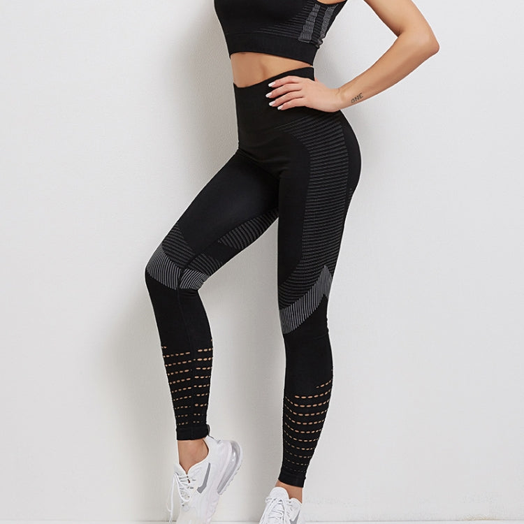 Women Sports Bra and Leggings Two-Piece Set Yoga Wear Fitness Set, Size: L