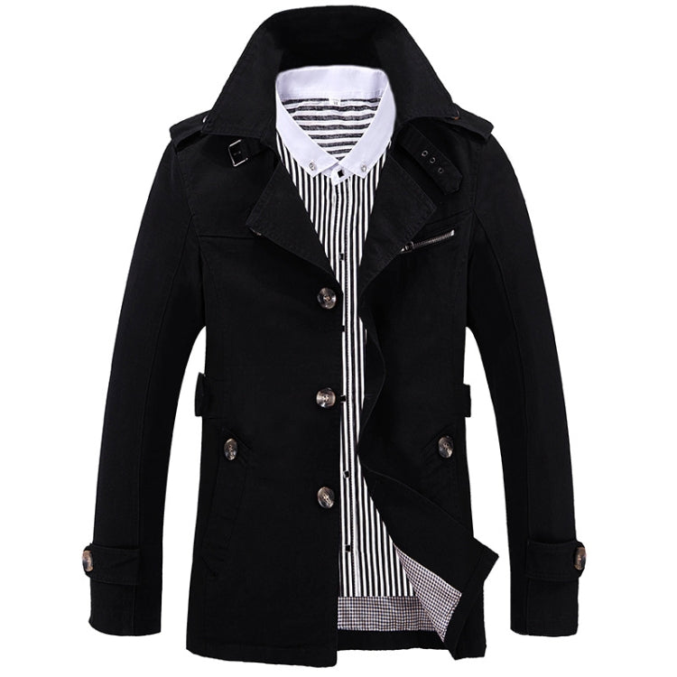 Autumn Men Mid-length Casual Windbreaker Jacket, Size: XXL