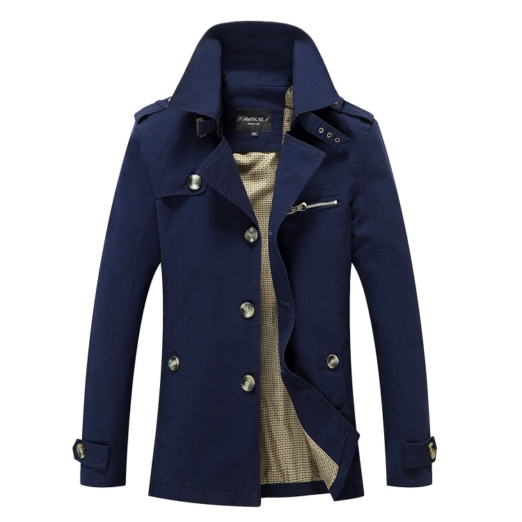 Autumn Men Mid-length Casual Windbreaker Jacket, Size: XXL