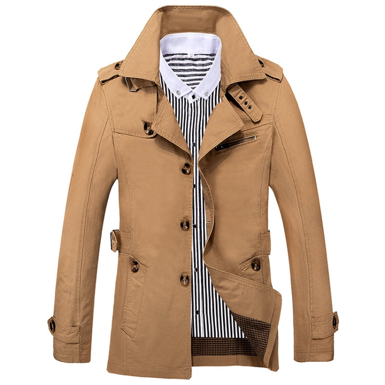 Autumn Men Mid-length Casual Windbreaker Jacket, Size: XXL