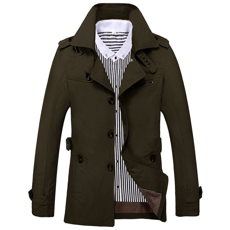 Autumn Men Mid-length Casual Windbreaker Jacket, Size: XXXL