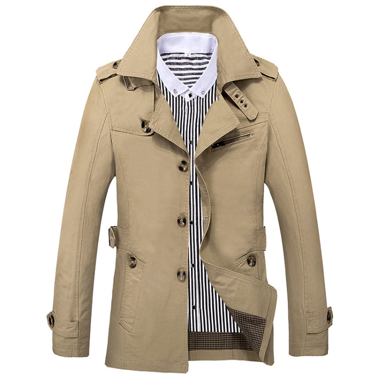 Autumn Men Mid-length Casual Windbreaker Jacket, Size: XXXXL