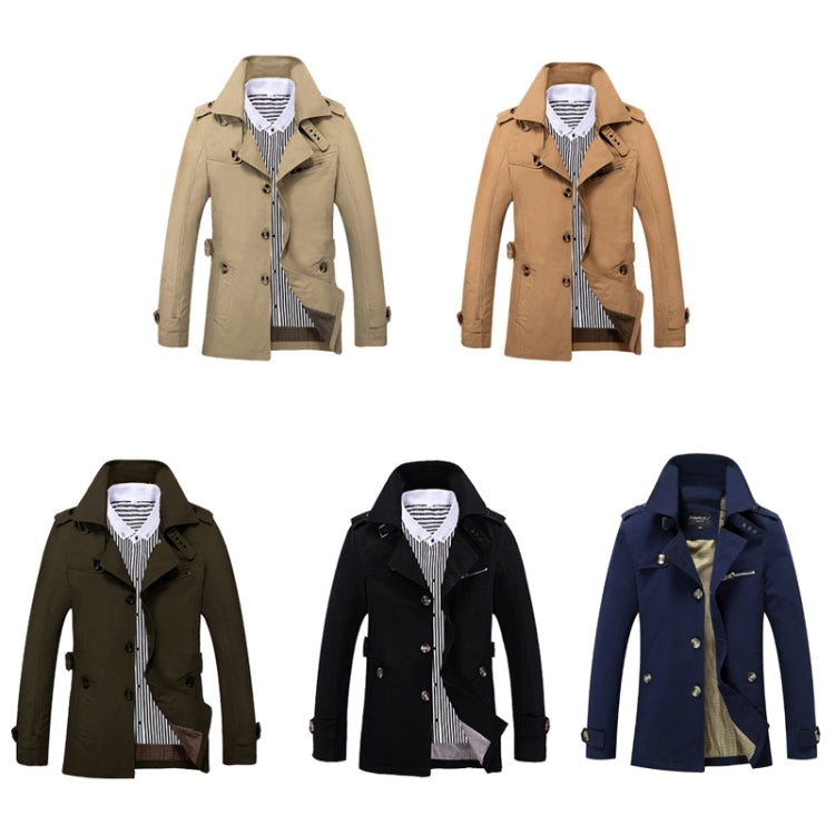 Autumn Men Mid-length Casual Windbreaker Jacket, Size: XL