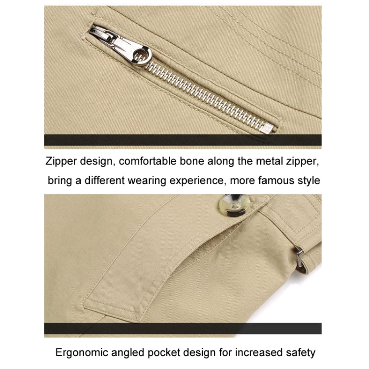 Autumn Men Mid-length Casual Windbreaker Jacket, Size: XXXXL