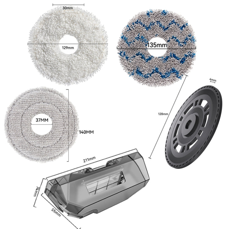 For Dreame X40 / X40 Pro Robot Vacuum Replacement Composite Rag