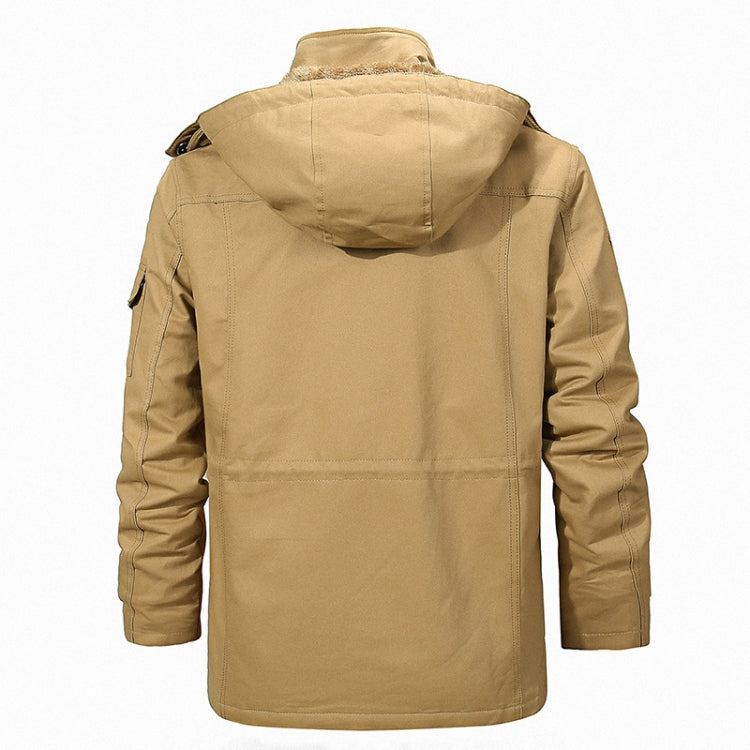 Casual Belt Zipper Thickened Side Seam Pocket Windbreaker, Size: XXL