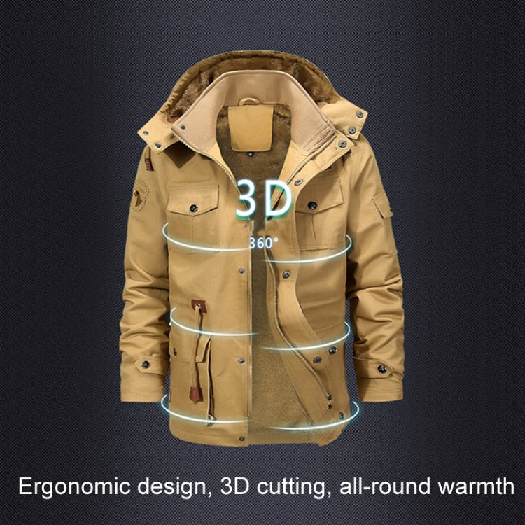 Casual Belt Zipper Thickened Side Seam Pocket Windbreaker, Size: L