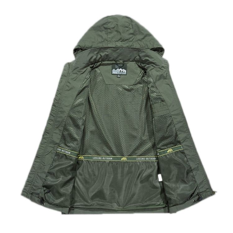 Men Casual Youth Full Zip Hooded Rainproof Jacket, Size: M