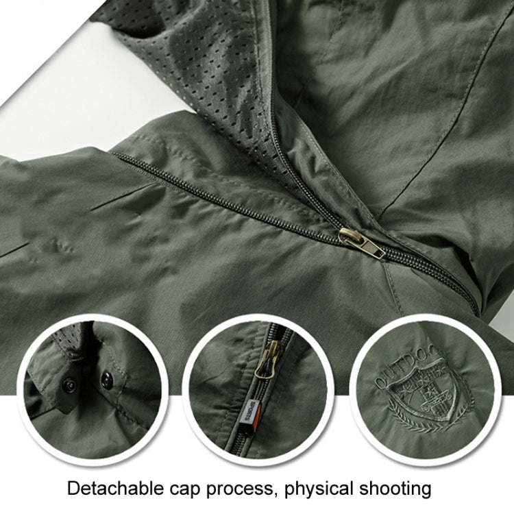 Men Casual Youth Full Zip Hooded Rainproof Jacket, Size: M