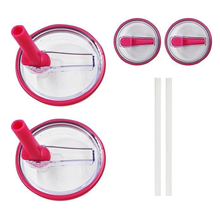 For Stanley 40oz Adventure Quencher Transparent Straw Lid Replacement Parts, Spec: 4pcs /Set Rose Red