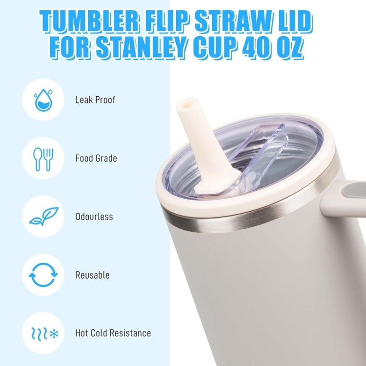 For Stanley 40oz Adventure Quencher Transparent Straw Lid Replacement Parts, Spec: 4pcs /Set Rose Red