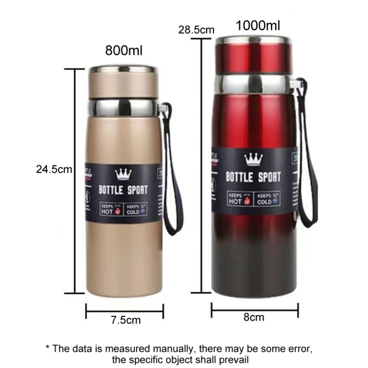 1000ml 316 Stainless Steel Insulated Mug Large Capacity Vacuum Thermos Outdoor Portable Car Insulated Water Bottle