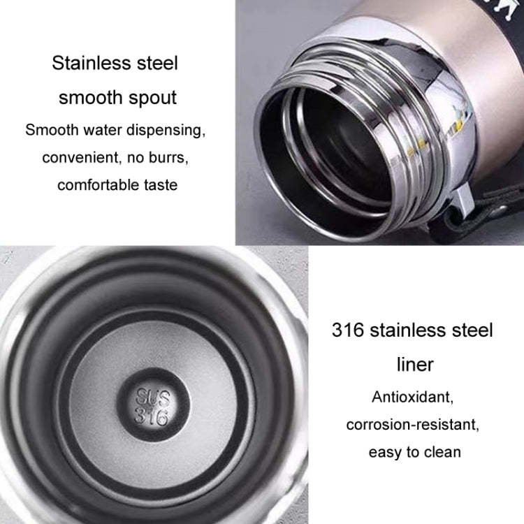1000ml 316 Stainless Steel Insulated Mug Large Capacity Vacuum Thermos Outdoor Portable Car Insulated Water Bottle