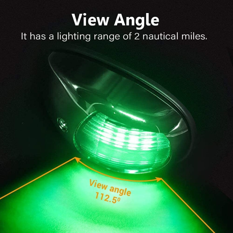 Marine Navigation Warning Light Signal LED Yacht Light, Color: Black Shell Green