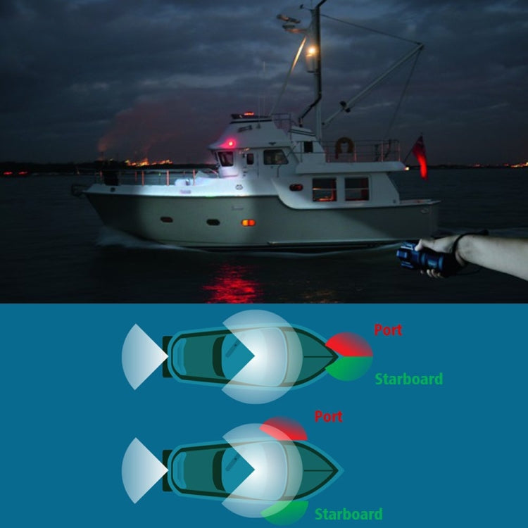 Marine Navigation Warning Light Signal LED Yacht Light, Color: White Shell Red