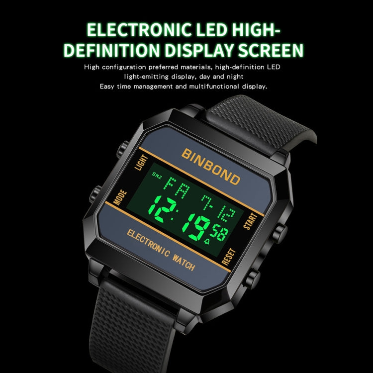 BINBOND D081 30m Waterproof Multifunctional Student Sports Electronic Watch