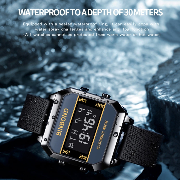 BINBOND D081 30m Waterproof Multifunctional Student Sports Electronic Watch